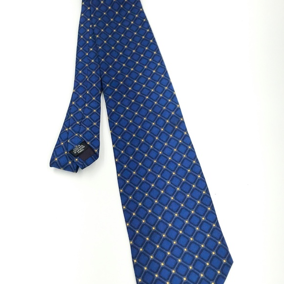 Mallory & Church Blue Check Silk Necktie - Picture 3 of 6